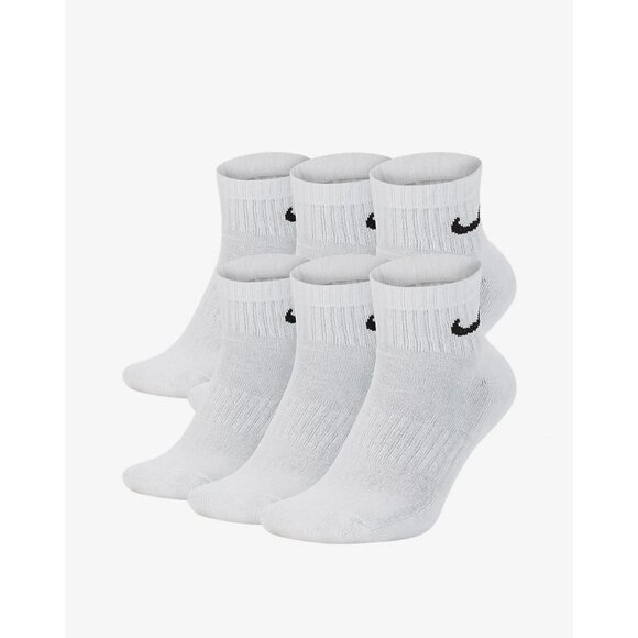 Nike Men's 6 Pack Everyday Cushioned Ankle Socks White Size Med 6-8 Shoe NEW! - Picture 1 of 3